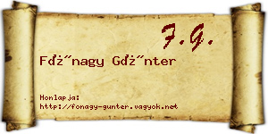 Fónagy Günter névjegykártya